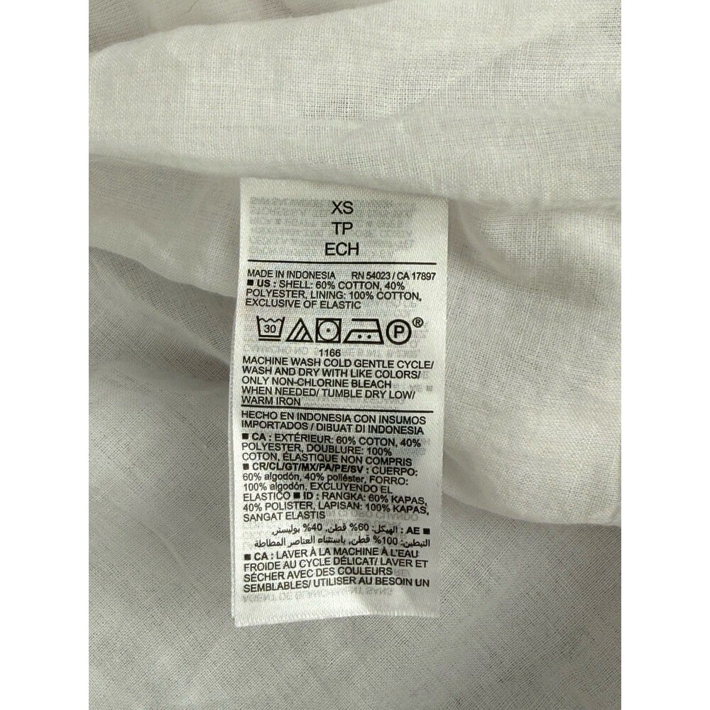 Old Navy White Seersucker Dress Puff Sleeves XS Babydoll Cottage Coastal Preppy - Picture 4 of 7